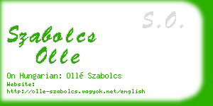 szabolcs olle business card